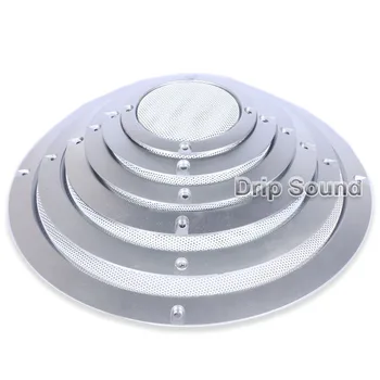 

For 3"/4"/5"/6.5"/8"/10" Inch Audio Speaker Conversion Net Cover Decorative Circle Metal Mesh Grille Protection #Silver+White