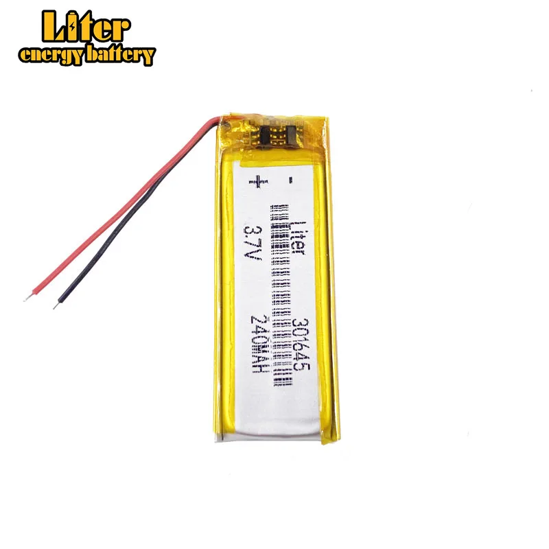 301645 3.7v 240mah Lithium Polymer Battery With Board For Mp3 Mp4 Mp5 Gps Digital Products