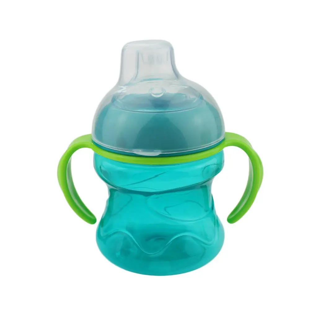 200 мл непромокаемая чашка-непромокаемая безопасная бутылочка утконоса, детские бутылочки для обучения младенцев, бутылки для питья, чашки, бутылка для воды, молока с мягким горлышком - Цвет: blue