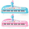 Kids Music Toy Piano Keyboard Toy 37 Keys Pink Electronic Musical Multifunctional Instruments with Microphone My First Pinao Toy 2