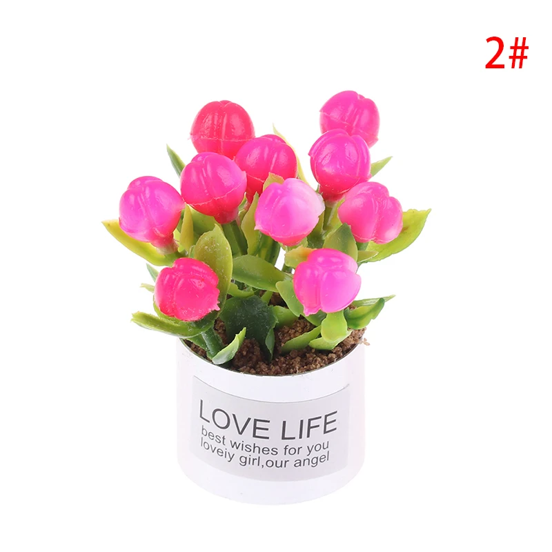 1Pc 1:12 Dollhouse Mini Iron Potted Plant Pot Lavender Plant Home Garden Decor Dollhouse Collection Kids' Toys 9