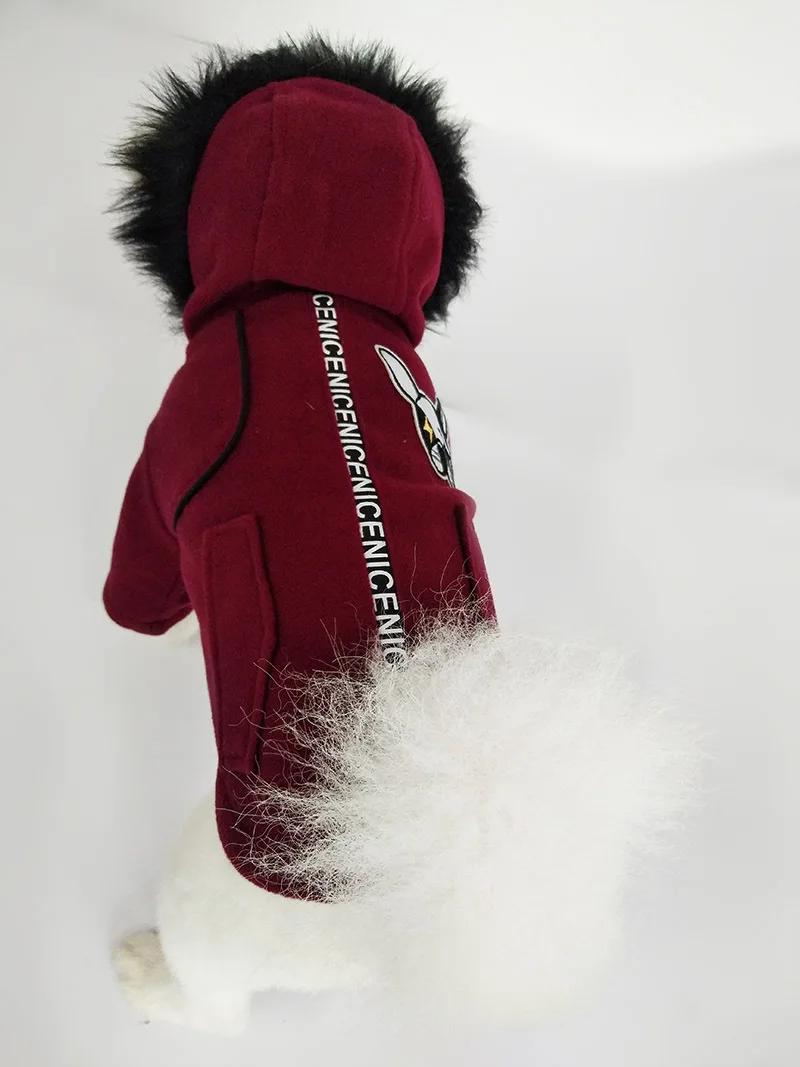 Зимняя одежда для собак, пальто, куртка с меховым воротником, с капюшоном, костюм для собак, одежда для собак, одежда для собак