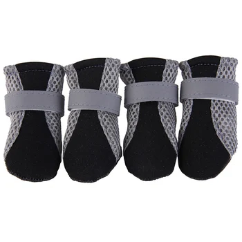 

Breathable Dog Shoes Anti-skid Rain Snow Shoes Warm Reflective Design At Night Pet Boots Paw Protector 4pcs/lot