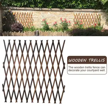 

High Quality Wooden Trellis Flower Stand Anti-corrosion Anti-insect Folding Expandable Wooden Trellis Fence