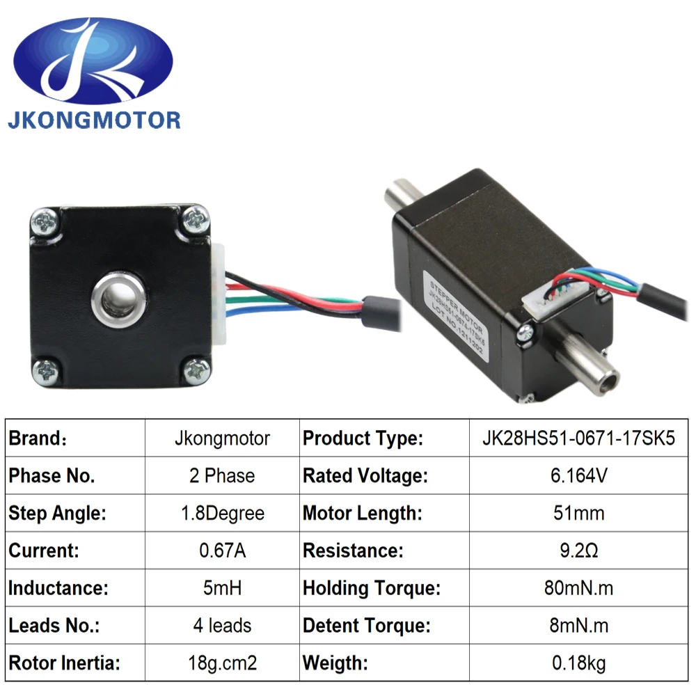 jkongmotor nema11 51mm eixo oco motor deslizante 01
