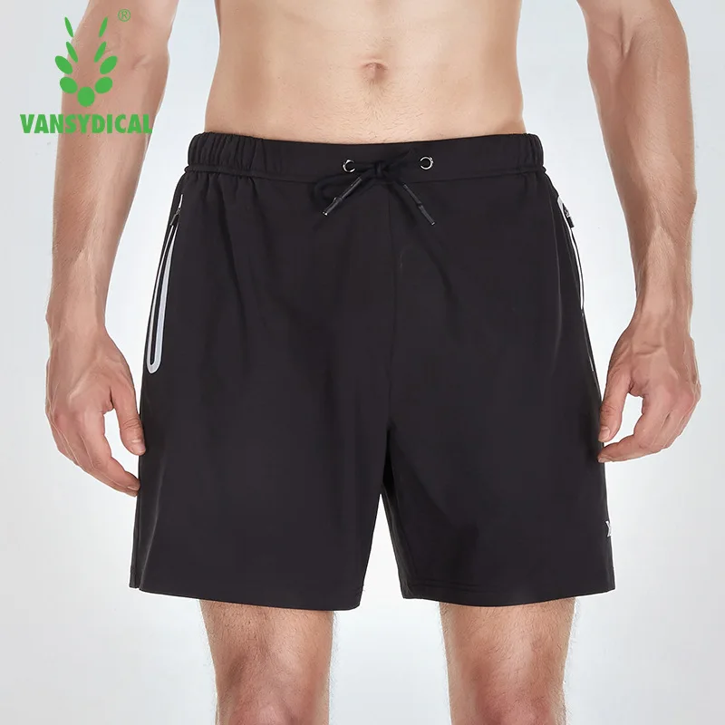 Vansydical спортивные шорты мужские брюки для фитнеса впитывающие Дышащие светоотражающие шорты свободные шорты тренировочные брюки