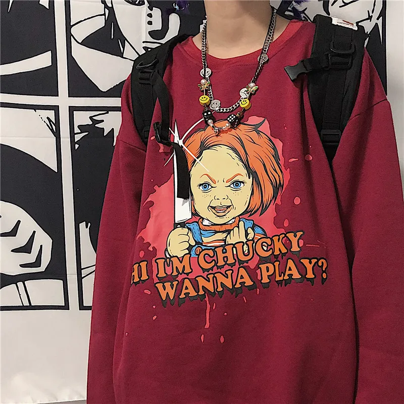 Lychee Harajuku, Женские флисовые толстовки с буквенным принтом, повседневные весенние осенние зимние женские топы, свободные женские пуловеры с круглым вырезом