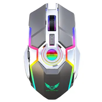 

ZERODATE T30 Mechanical Wireless 2.4G 7 Button 2400DPI Mouse w/USB Receiver RGB streaming effect FOR game and office
