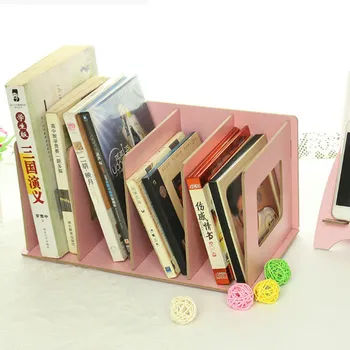 

Creative Wooden DIY Desktop Magazine Book Storage Rack Cargo Bookshelf Display Bracket Net Rack Desk Storage Rack LB52208