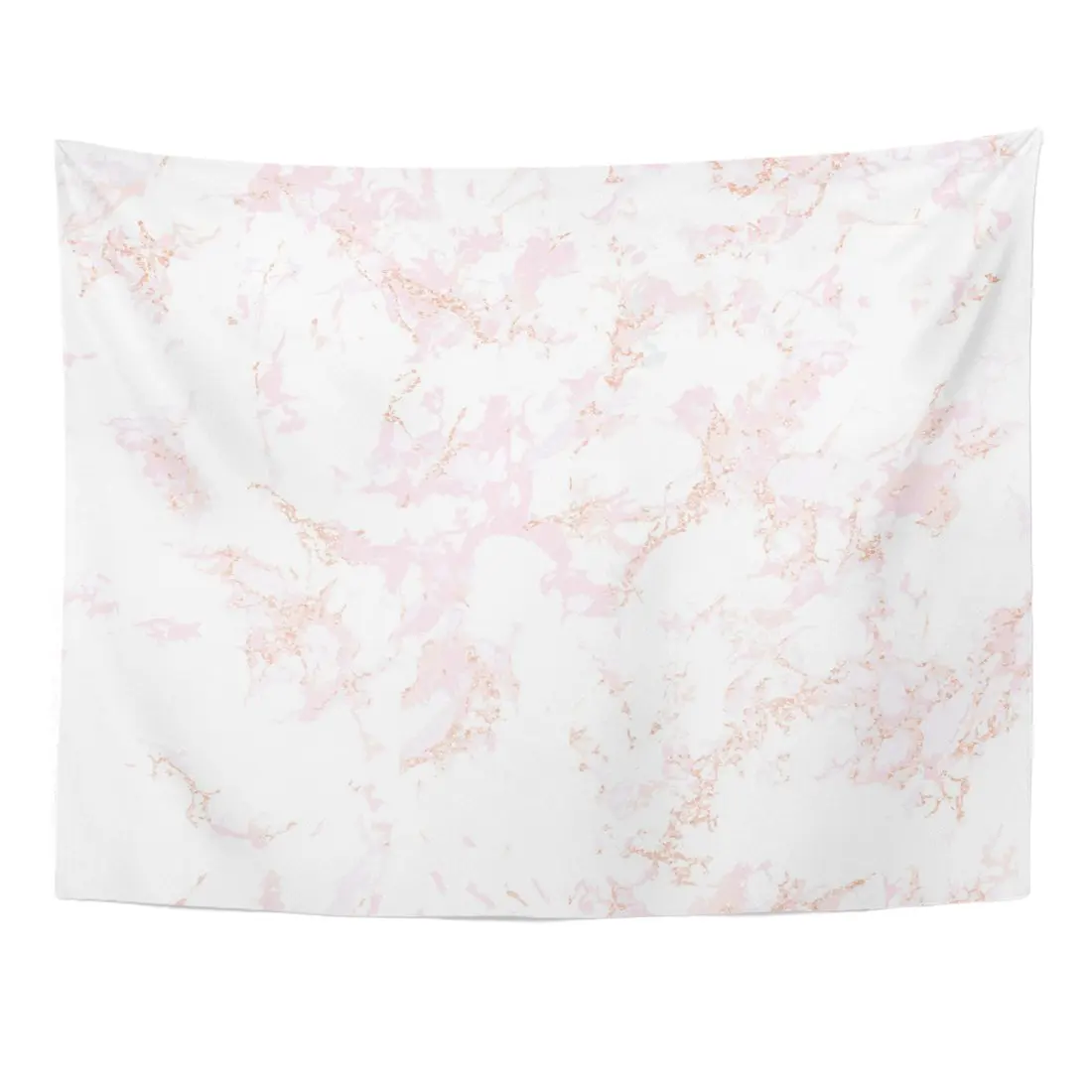 Trendy Pink Marble with Rose Gold Patina Effect Overlay Distress Grain Sequin Holiday Blush Color Tapestry Home Decor Wall Hang | Дом и сад