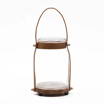 

Creative Nordic Glass Candle Holders Gold Metal Crafts Transparent Flower Vase Windproof Candlestick Wood Candles Home Decor