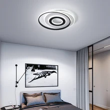 Круглая современная люстра освещение черный и белый блеск люстры ledLamp для гостиной спальни кухни Светодиодная потолочная люстра