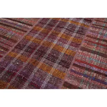 

204x300 Cm Red Handmade Rugs Patchwork Rug-7x10 Ft
