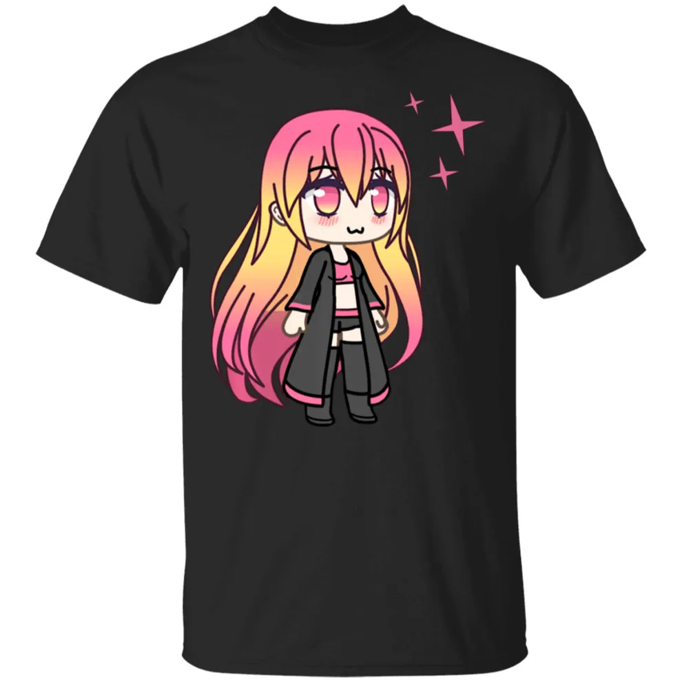 Милая футболка в стиле Chibi Kawaii с аниме для девочек Zorya Chan черная M-Xxxl новые тренды |