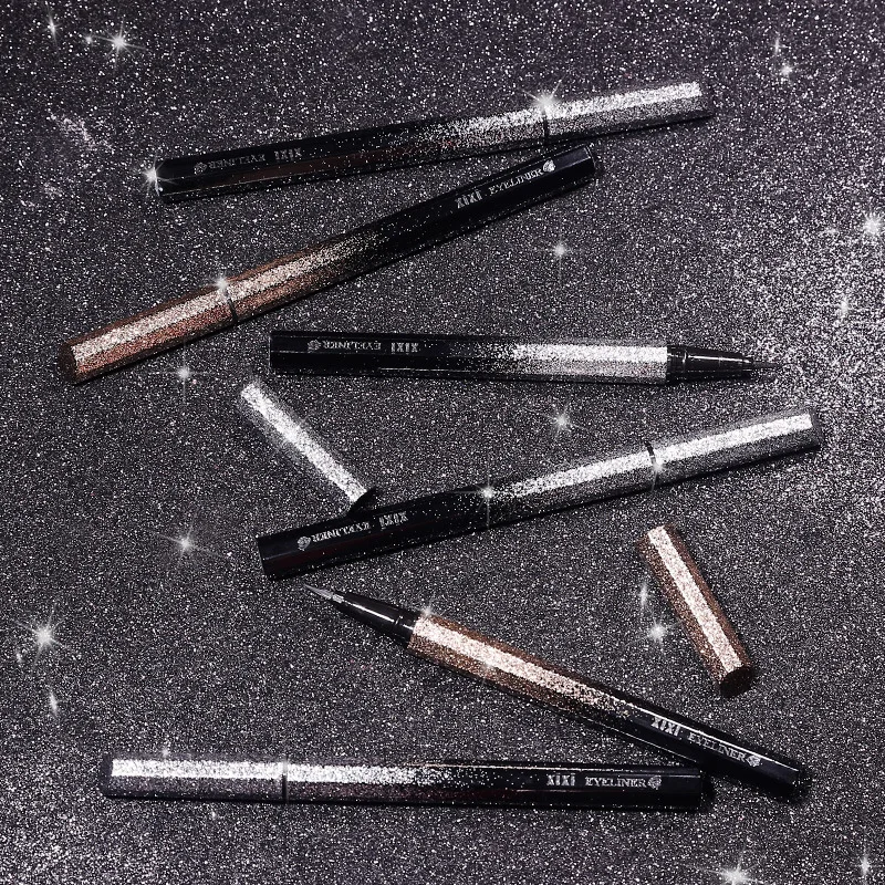 Подводка для глаз блестка черный коричневый водостойкая жидкая подводка набор