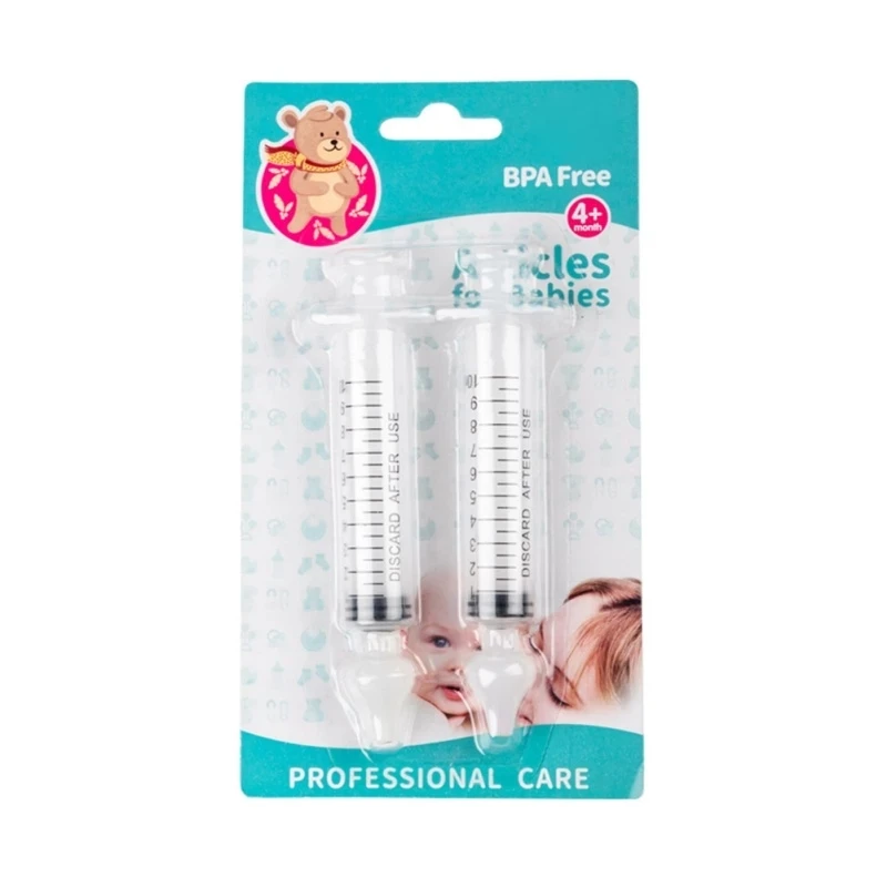 1/2 pçs tubo de agulha aspirador nasal cuidados com o bebê silicone crianças nariz cleaner 10ml rinite bebê arruela nasal