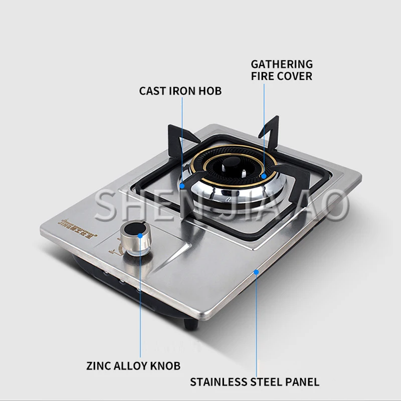 Встроенная одноконфорочная, газовая плита двойного назначения, газовая плита сжиженного природного газа, настольная огнеупорная печь, нержавеющая сталь