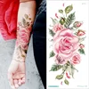 Waterproof Temporary Tattoo Sticker Rose Flowers Leave Flash Tattoos Body Art Arm Fake Sleeve Tatoo Black Women Girls Wrist ► Photo 3/6