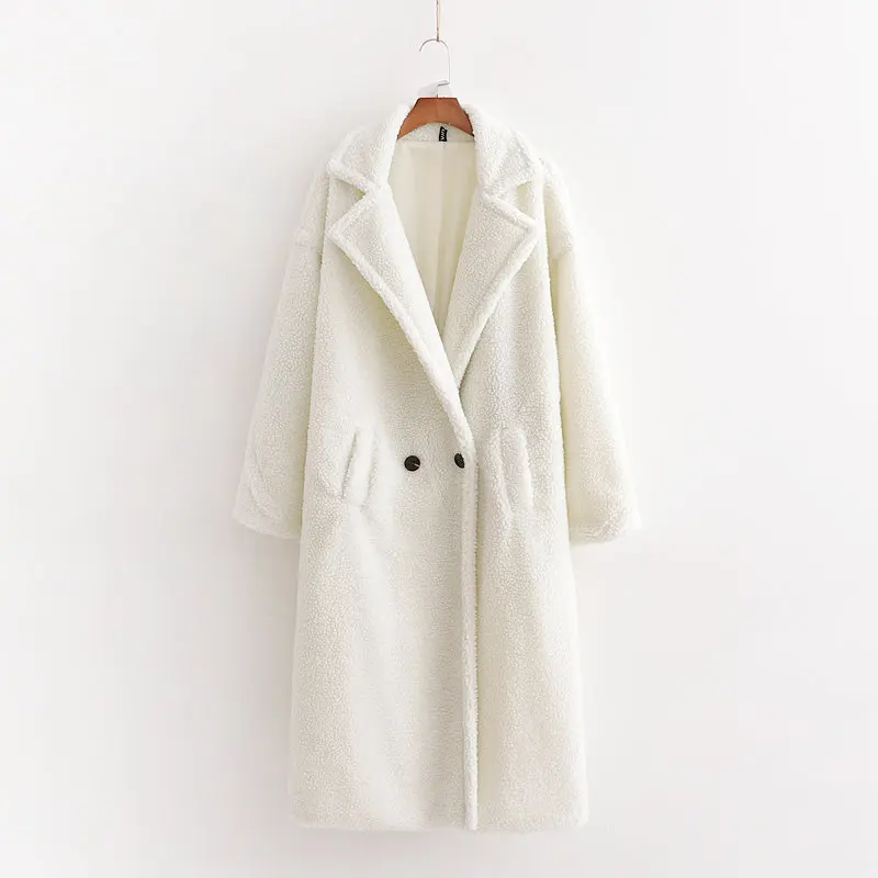 price reduction Autumn Winter Women Beige Teddy Coat Stylish Female Thick Warm Cashmere Jacket Casual Girls Streetw