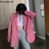 Mozuleva 2022 Chic Loose Light Pink Women Blazer Autumn Single Buttons Female Suit Jacket Full Sleeve Outwear Blazer Femme ► Photo 3/6