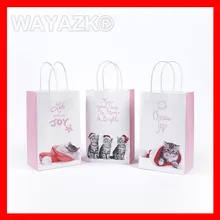 2000 шт/лот) персонализированные рождественские подарочные бумажные пакеты для покупок с пользовательским логотипом