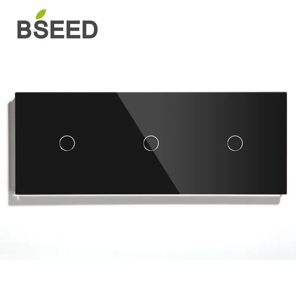 Black Bseed 3 банда сенсорный выключатель 228 мм светильник белый черный кристалл класса переключатель панели - Цвет: Black