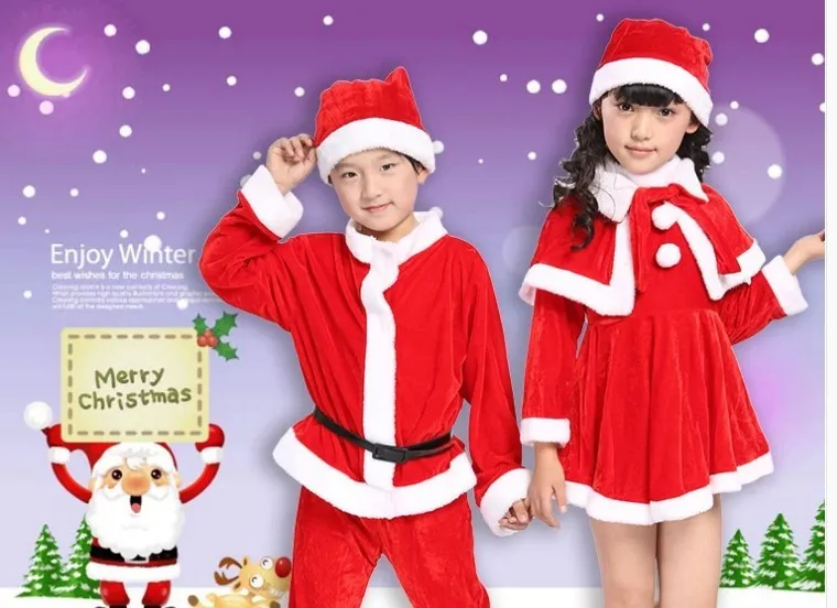 Рождественский костюм Санта Клауса для малышей; одежда для костюмированной вечеринки для маленьких мальчиков; красное платье с длинными рукавами для маленьких девочек; милое зимнее платье для малышей