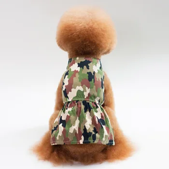

Spring and Summer Leisure Style Pet Dog Clothing Stylish and Breathable Camouflage Print Skirt T-shirt Jacket Small Dog Clothing