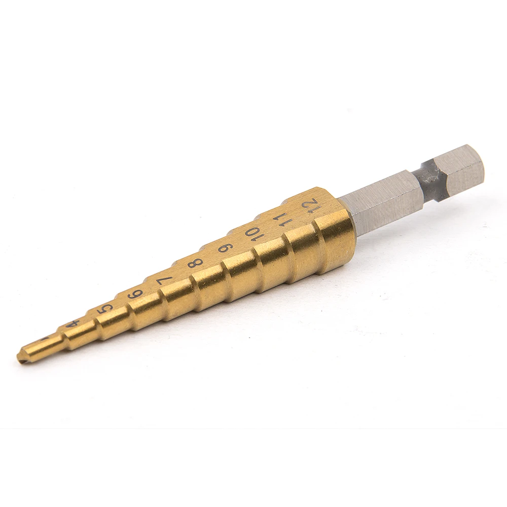 3pcs HSS Steel Titanium Step Drill Bits 3-12mm 4-12mm 4-20mm Step Cone Cutting Tools Steel Woodworking Wood Metal Drilling Set 3pcs HSS Steel Titanium Step Drill Bits 3-12mm 4-12mm 4-20mm Step Cone Cutting Tools Steel Woodworking Wood Metal Drilling Set