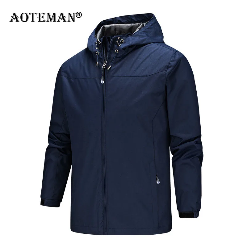 

Men Windbreaker Jackets Hooded Casual Coats Waterproof Windproof Jackets 2020 Male Clothing Solid Spring Autumn Outwears LM081