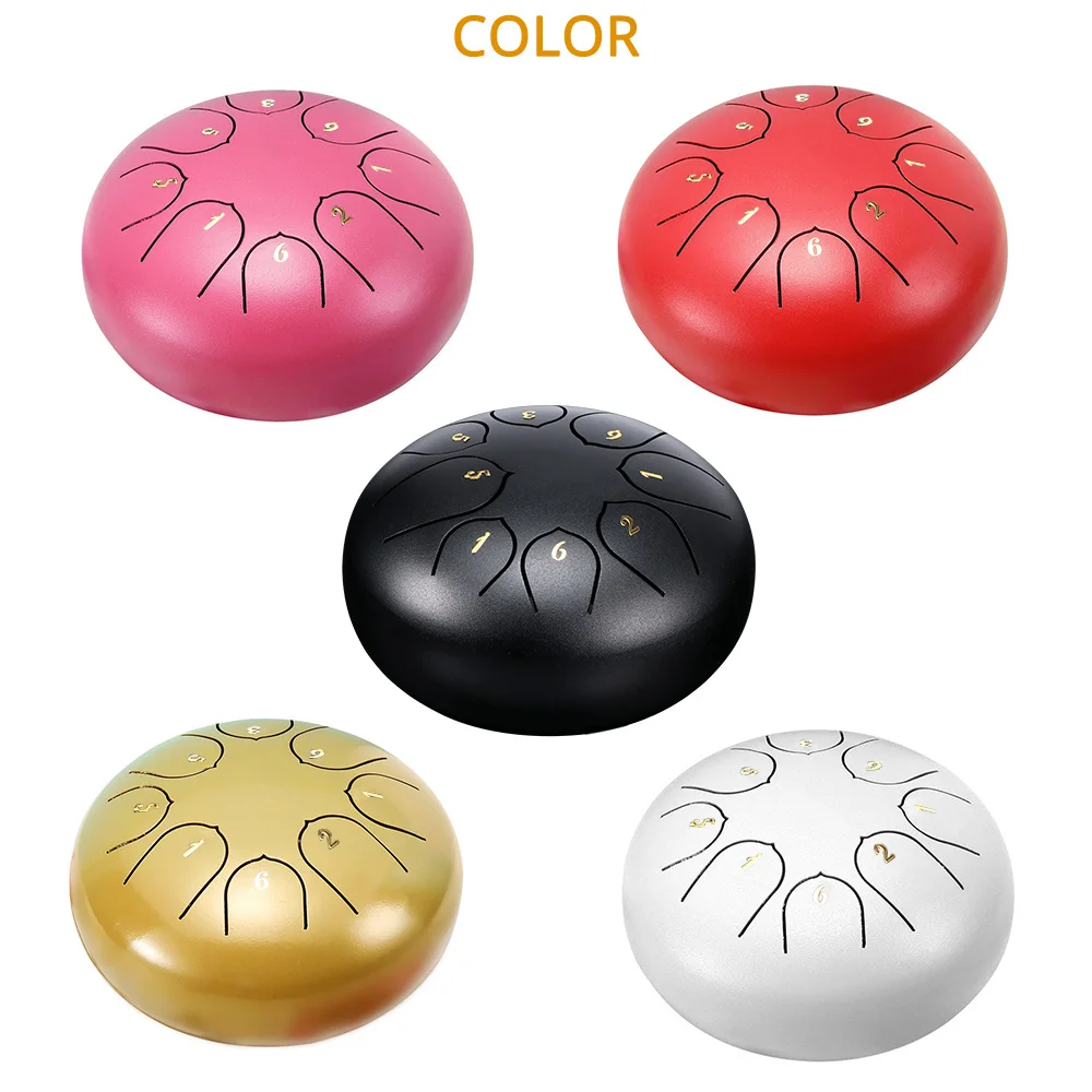 

6 Inch Steel Tongue Drum 8 Tune Hand Pan Drum Tank Drum With Drumsticks Carrying Bag Percussion Instruments Accessories
