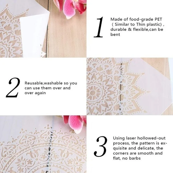 A4 29 * 21cm Lotus flower DIY Stencils Wall Painting Scrapbook Coloring Embossing Album Decorative Paper Card Template,fabric,