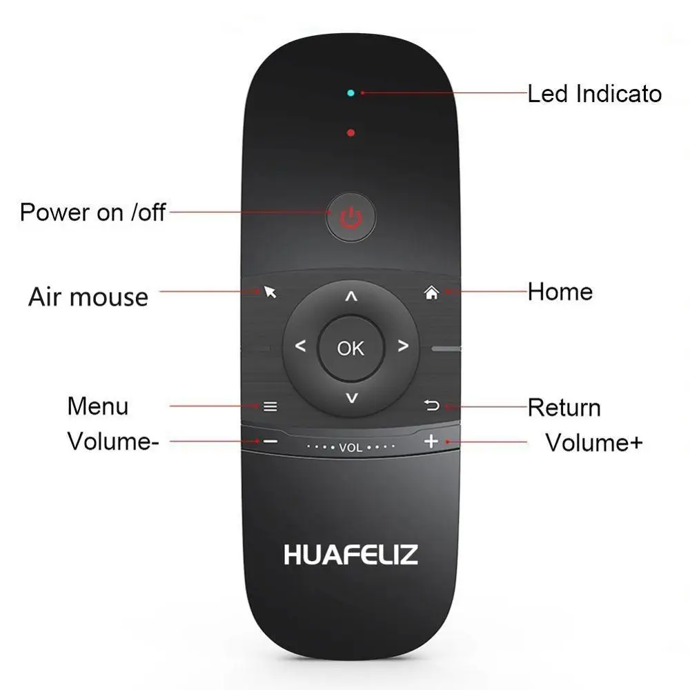 Горячая W1 Fly Air Mouse беспроводная клавиатура 2 4G Rechargeble Motion Sense Mini пульт