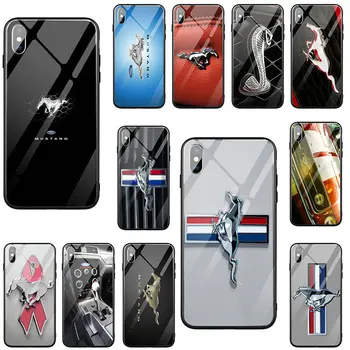 

Ford Mustang Logo Tempered Glass Phone Mobile Phone Cases Cover for iPhone X XR XS 11 Pro Max 6 6s 7 8 Plus Coque Shell