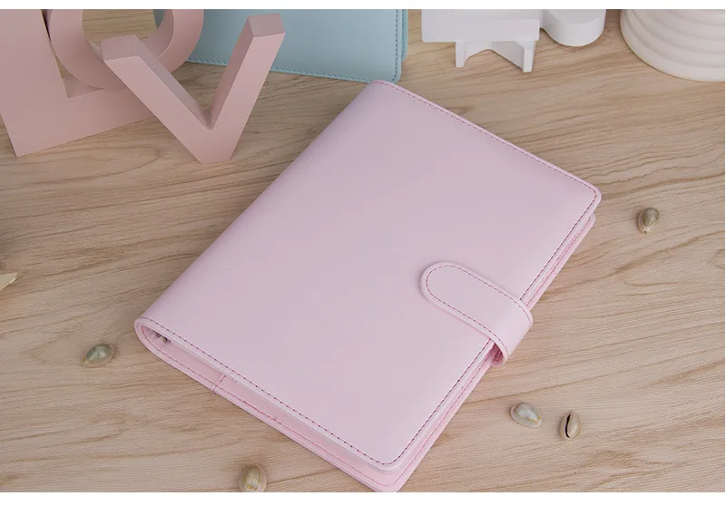 Cute Ring Stationery Business Notebook A5 A6 Genuine Leather Cover Loose Leaf Notebook Diary Travel Journal Sketchbook Planner (12)