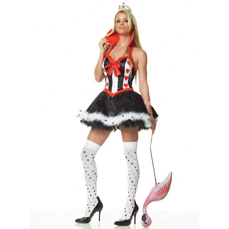 

Two-Europe And America Women's Halloween Queen-Costumes Ball Peach Heart Queen Clothing Set