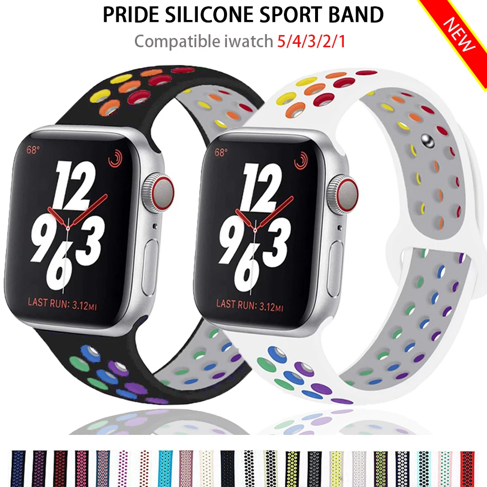 

Soft Silicone Band for Apple Watch Series 1 2 3 42mm 38mm Rubber Strap for iWatch 4/5/6/SE 40MMM 44MM