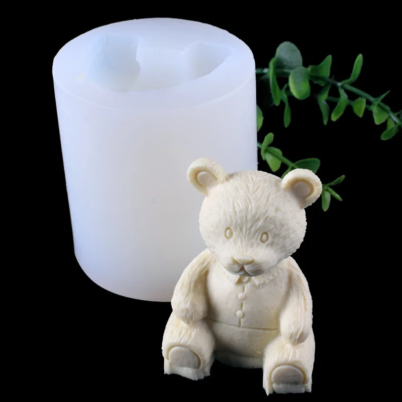 Силиконовые формы для тортов милый Единорог медведь Мыло Форма для выпечки торт декоративное устройство для шоколада мусс свеча Смола глиняная форма - Цвет: bear