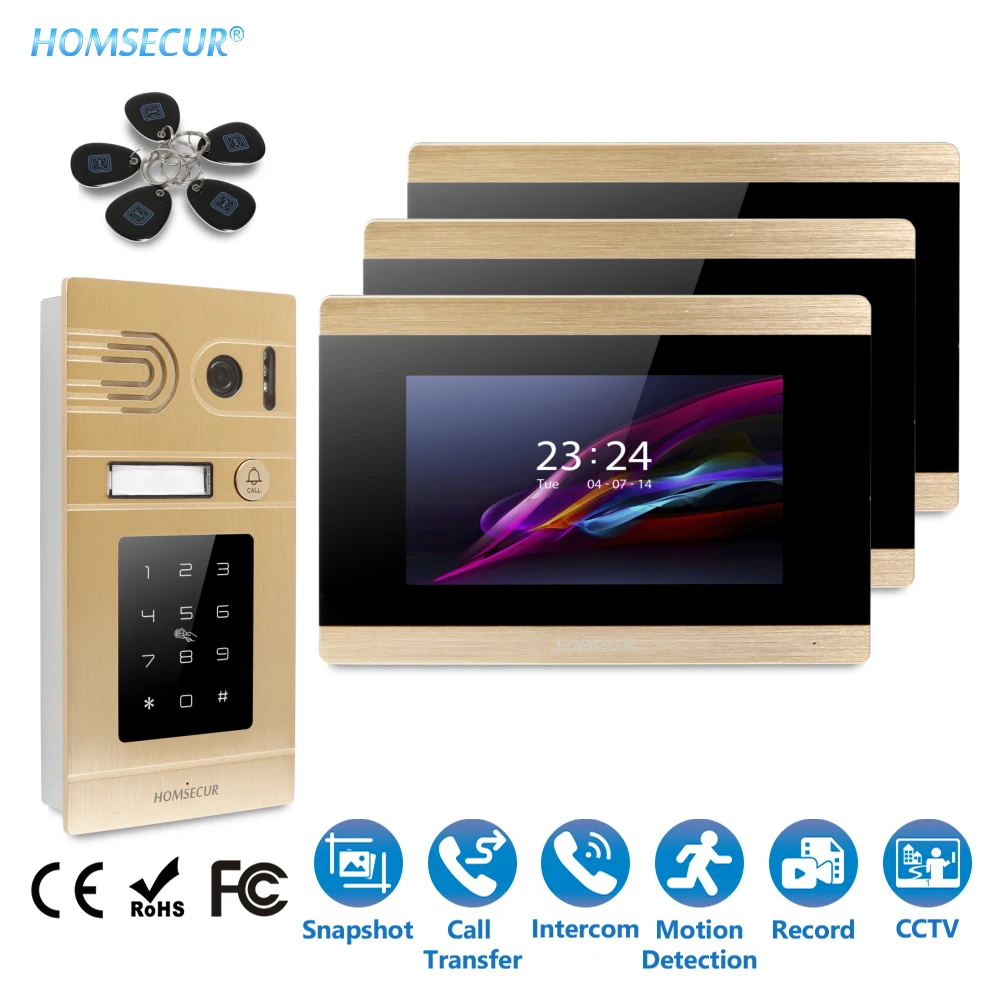 HOMSECUR 7\ Video Door Entry Phone Call System RFID Password Unlock Record Motion Detection for House/Flat BC071-G+BM715-G HOMSECUR 7\ Video Door Entry Phone Call System RFID Password Unlock Record Motion Detection for House/Flat BC071-G+BM715-G