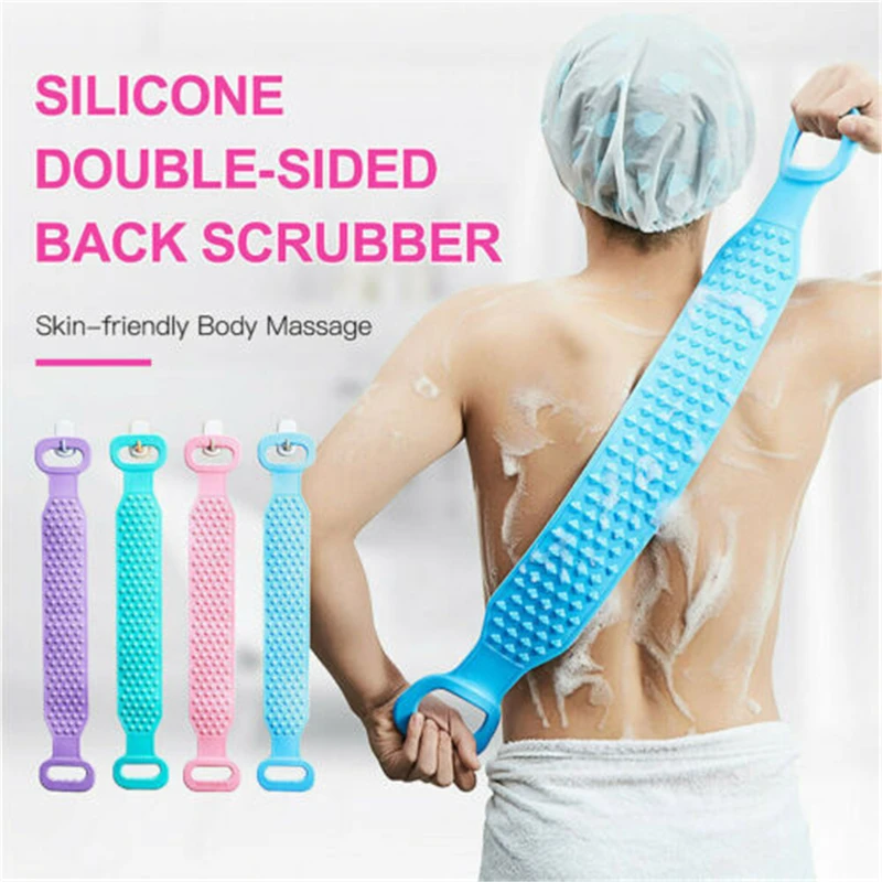 

Magic Silicone Brushes Bath Towels Rubbing Back Mud Peeling Body Massage Shower Extended Scrubber Skin Clean Shower Brushes