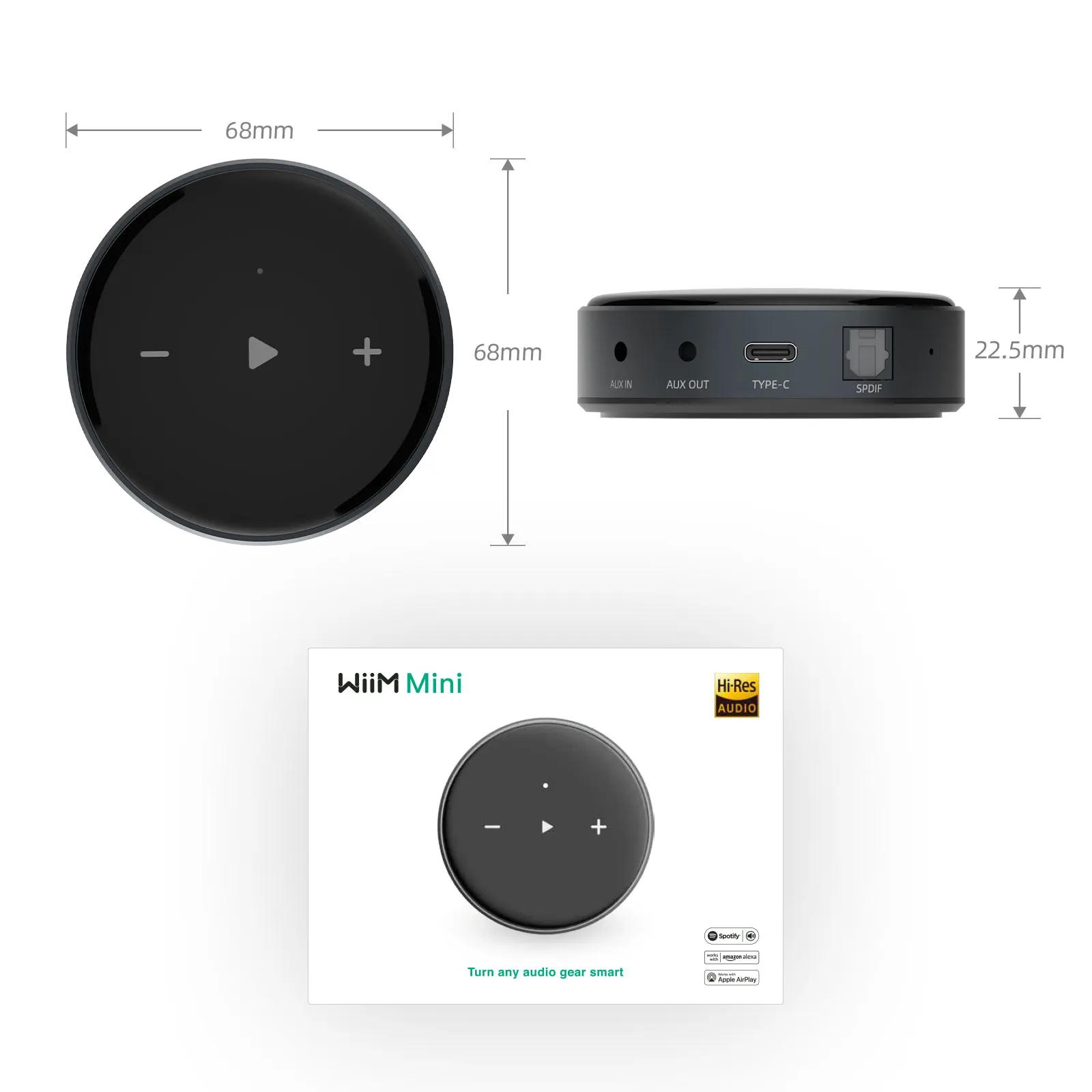  WiiM Pro Plus AirPlay 2 Receiver, Chromecast Audio, Multiroom  Streamer with Premium AKM DAC, Voice Remote, Works with Alexa/Siri/Google,  Stream Hi-Res Audio from Spotify,  Music, Tidal and More : Electronics