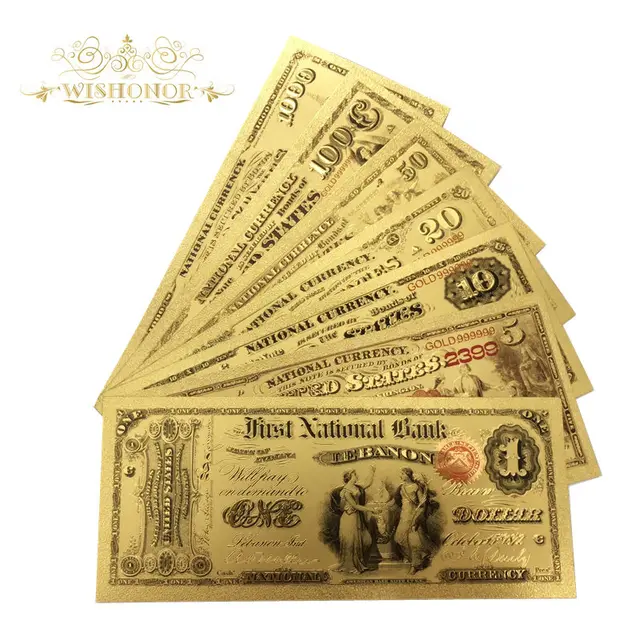 Az 1875 -Ös America Banknote Dollar 24 Ezer Arany És Ezüst Bevont Hamis Papírpénz A Gyűjtéshez - Image 3