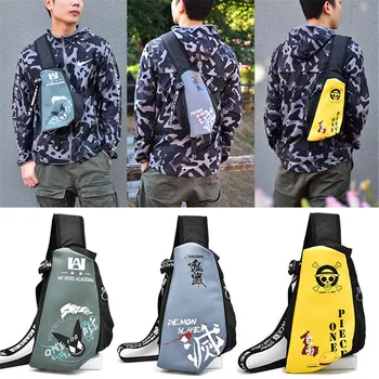 

Anime Demon Slayer: Kimetsu no Yaiba ONE PIECE My Hero Academia waterproof PU multifunctional shoulder bag cosplay props