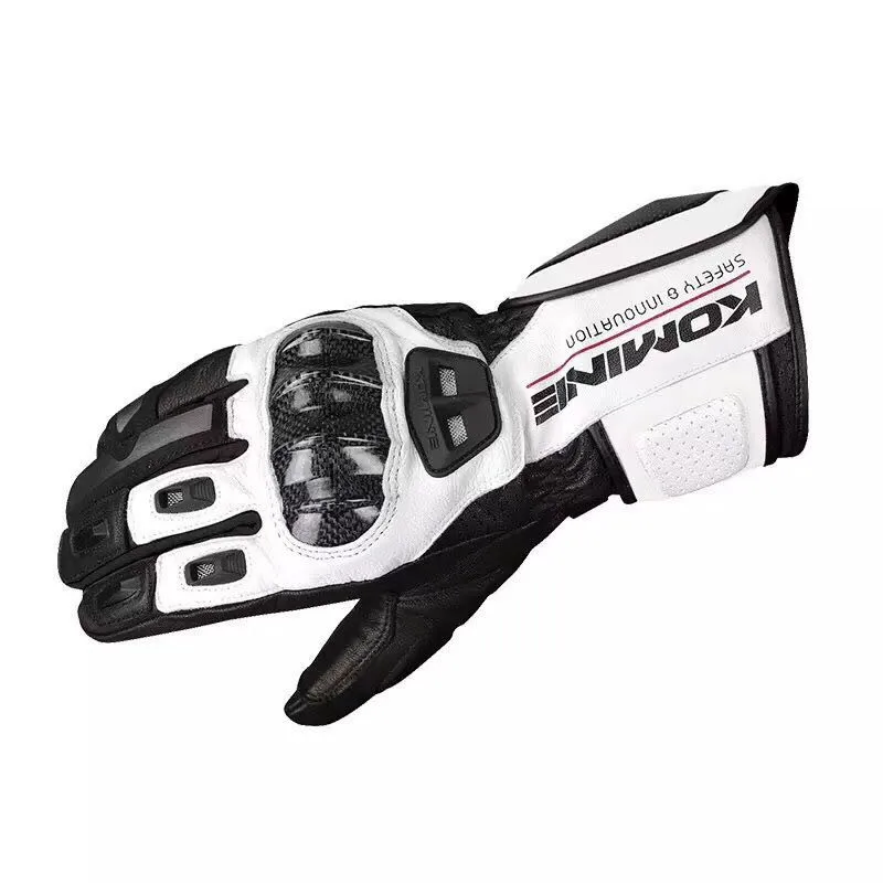 Black White Autobike для верховой езды крест KOMINE GK 198 углерода защиты перчатки для сенсорных экранов - Цвет: Black White