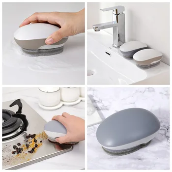 

Multi-Use Cleaning Sponge Non-Scratch Cellulose Scrubber with Tray For Kitchen Gas Stove Countertop Stubborn Stains Rust Clean