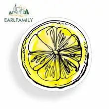EARLFAMILY 13cm x 13cm for Lemon Slice Funny Car Stickers Vinyl JDM Bumper Trunk Truck Graphics RV VAN 3D DIY Fine Decal