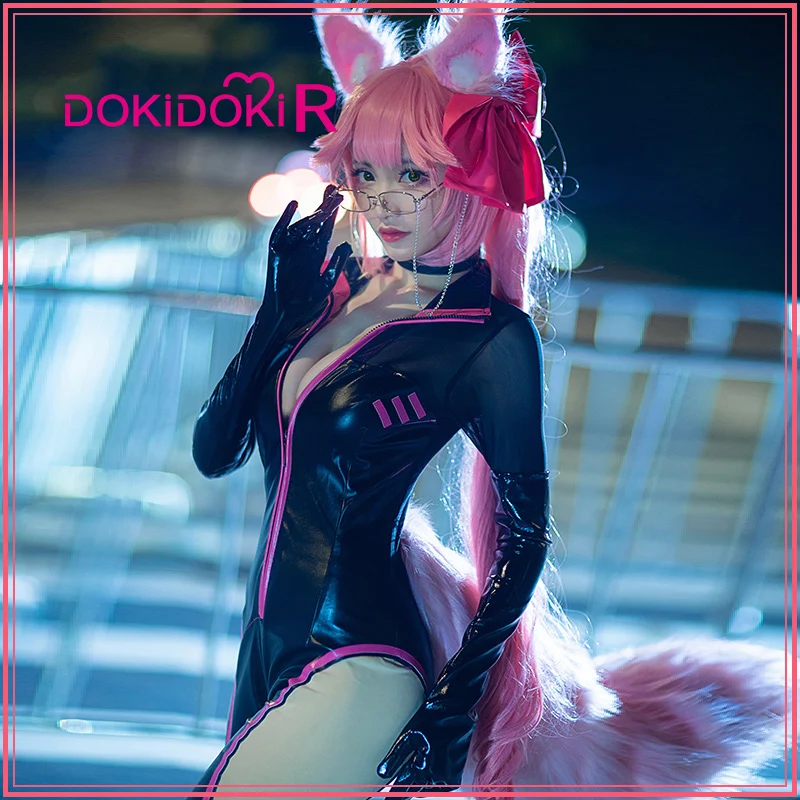 DokiDoki R игра Fate Cosplay Tamamo no Mae секретарь кожаный костюм Fate/Grand Order Косплей Костюм