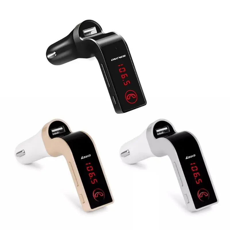 Автомобильный FM Bluetooth передатчик беспроводной G7 AUX с USB портом поддержка WMA U диск TF