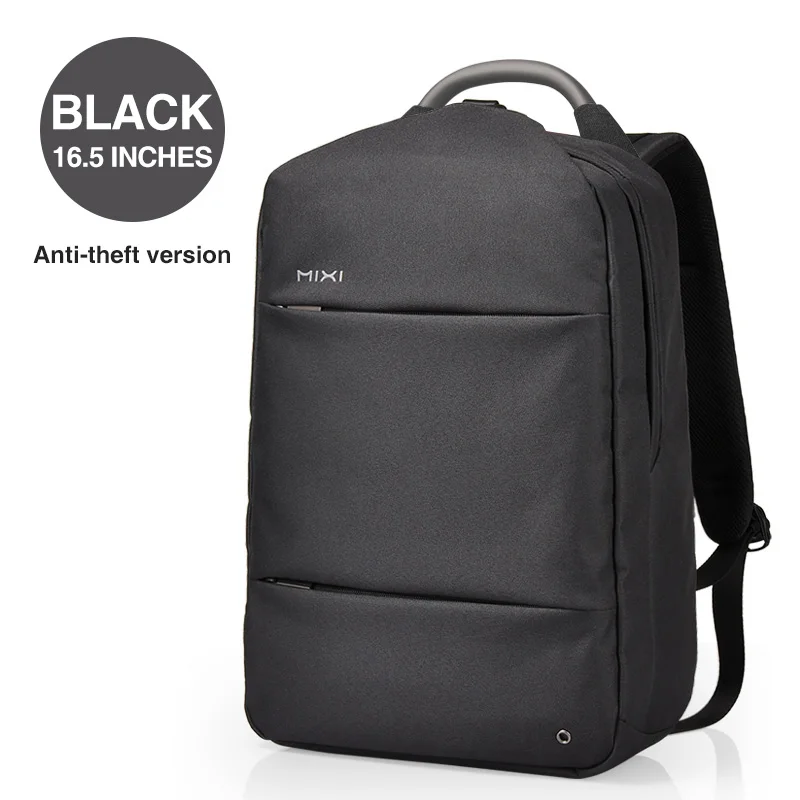 Black 16.5 inch Mixi модный дизайнерский рюкзак для ноутбука, школьная сумка для мальчиков и девочек, двойная сумка на плечо, противоугонная большая емкость, водонепроницаемая металлическая ручка M5398 - Цвет: Black 16.5 inch
