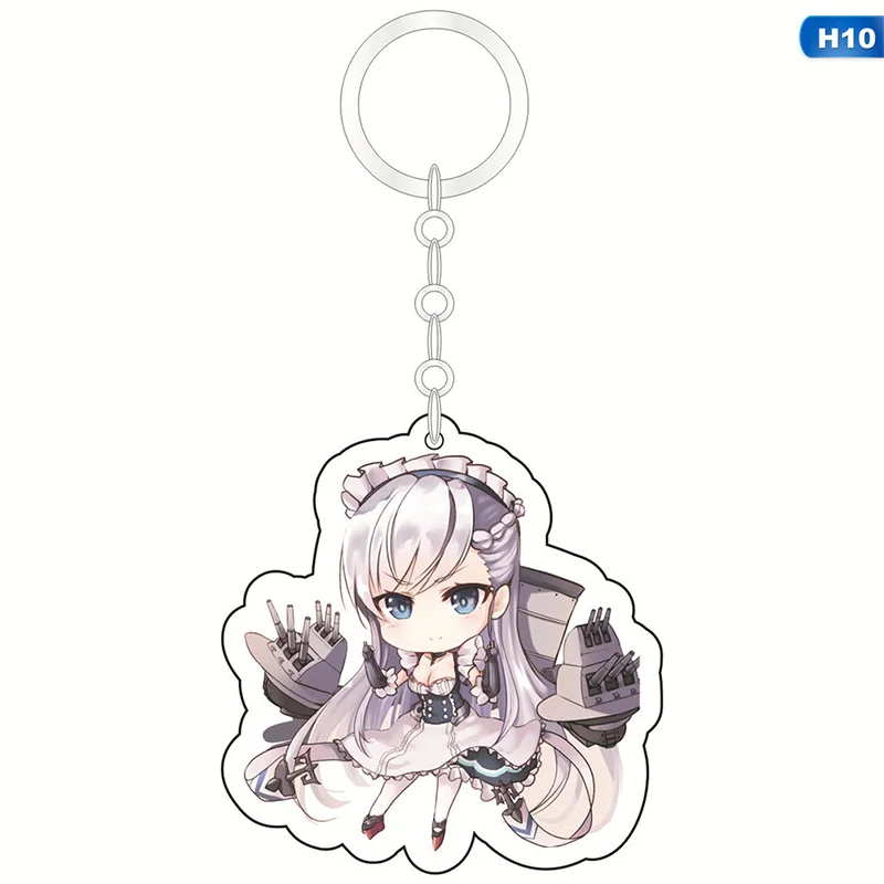 Kawaii Anime Key Chain Azur Lane Enterprise Prinz Eugen Acrylic Keychain keyring Pendant Anime